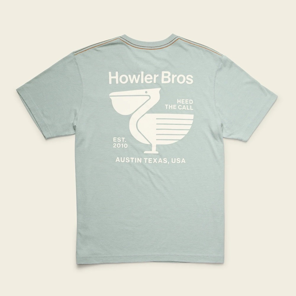 Howler Brothers Mens Pocket T-Shirt Pelican Postage Puritan Grey Small NWT